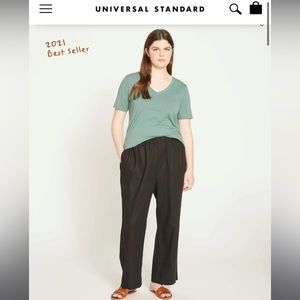 {Universal Standard} Iris Linen Easy Pull-On Pants - Blue/Denim Color